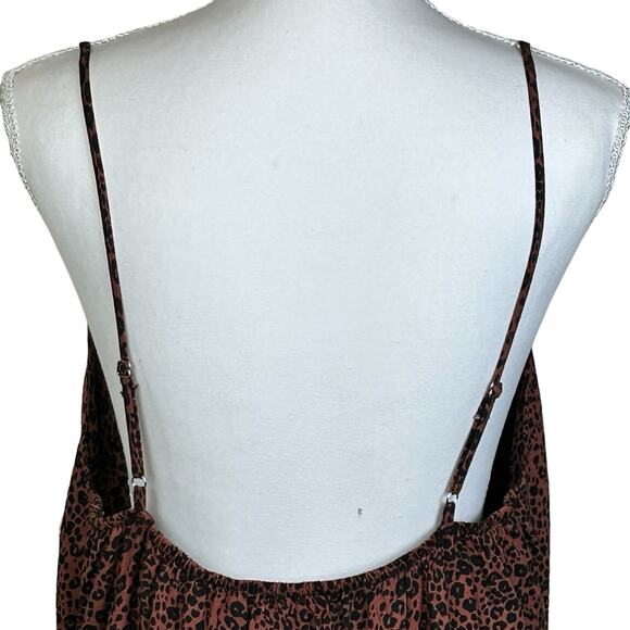 GB Lounge Dress With Topper Set Size XL Brown Black Animal Rayon Loungewear - Picture 9 of 16